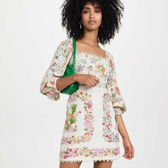 Farm Rio Delicate Forest Scarves Mini Dress Size XS NWT